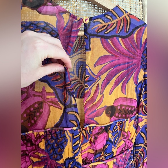 FARM Rio Yellow Fruit Dream Long Sleeve Mini Dress - Picture 7 of 12